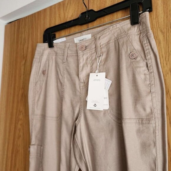 NWT Dayla Cargo Pants Linen Tencil Relaxed Fit Pants Level 99 Size 26" - Picture 4 of 10